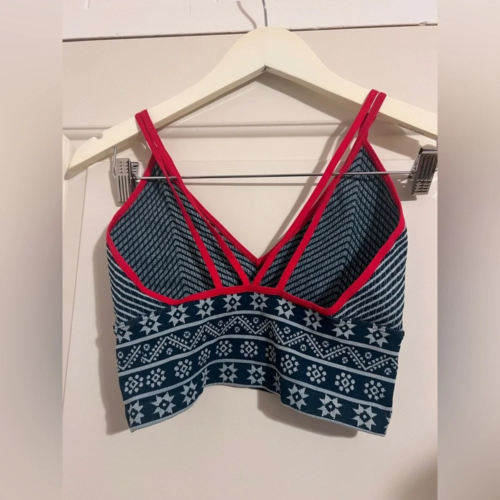 Free People FP Movement Alpine Jacquard Snow Winter Sports Bra Tank Top‎ Cropped - Picture 2 of 4